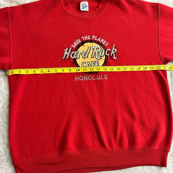 Vintage 90s Hard Rock Cafe Save the Planet Crewneck Sweatshirt Honolulu - Picture 7 of 7